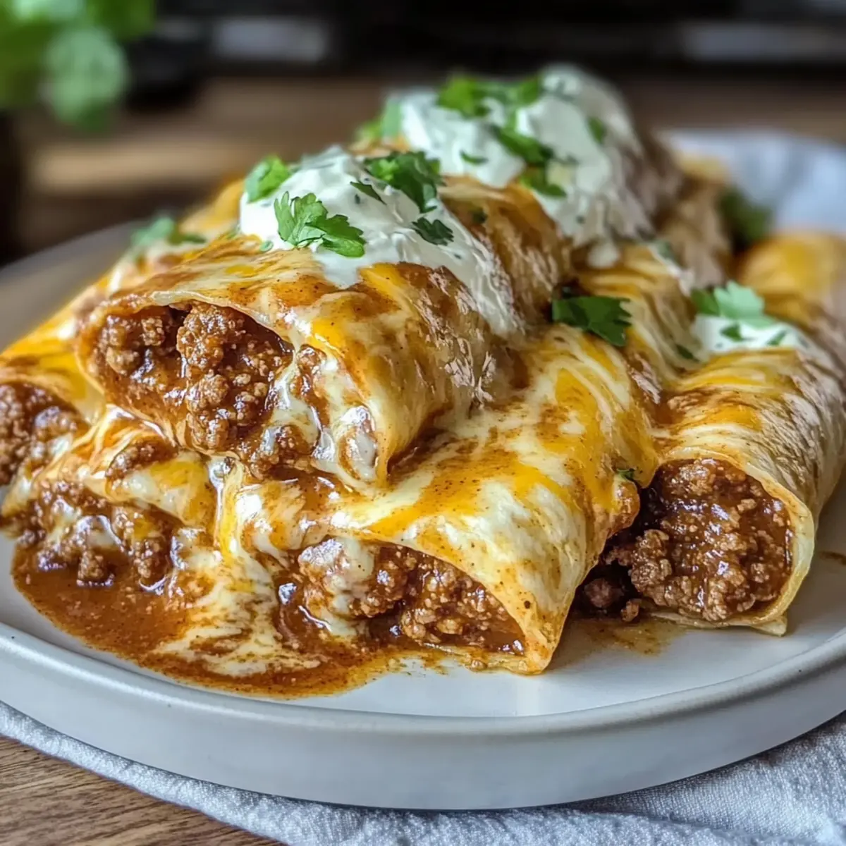 Savory Smothered Ground Beef Burritos with Creamy Chipotle Delight